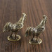 1Pcs Retro Brass Rooster Figurines Creative Antique Twelve Zodiac Chicken Ornaments Portable Crafts Collection Tea Pet