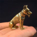 Brass Metal Lucky Fortune Dog Statue Small Ornament Little Puppy Wolf Figurines Chinese Desktop Tea Pet Decoration