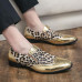 Mens Pointed Toe Leopard Sexy Party Oxfords Slip On Loafers Fashion Casual Shoes