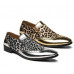 Mens Pointed Toe Leopard Sexy Party Oxfords Slip On Loafers Fashion Casual Shoes