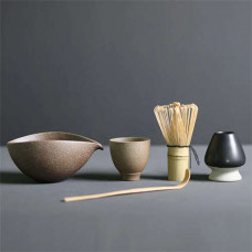 4/5pcs/set Matcha Tea Set Bamboo Whisk Scoop Ceramic Matcha Bowl Traditional Indoor Handmade Tea-making Tools Birthday Giftset