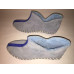 Women's Blue Suede Faux Fur Booties Native American Style Slip On Moccasins 7M