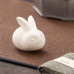 Pure White Rabbit Small Tea Pet Ceramic Fine Workmanship Animal Tea Pet Beautiful Decorative Handmade Crocodile Tea Figurine