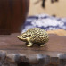 Solid Brass Copper Hedgehog Small Ornaments Vivid Animal Sculpture Tea Pet Home Decor