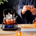 Glass Tea Pot With Weave Handle Heat-resistant Glass Teapot