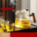 Vertical Pattern Teapot Transparent High Borosilicate Glass Teapot