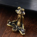 Vintage Brass Meditation Zen Buddhist Frog Statue Trinket Copper Animal Sculpture Incense Burner Home Desk Decoration Tea Pet