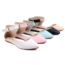 5 Color Fashion Ankle Strappy Point Toe Women Flats Dress Shoes Size 5.5 - 10